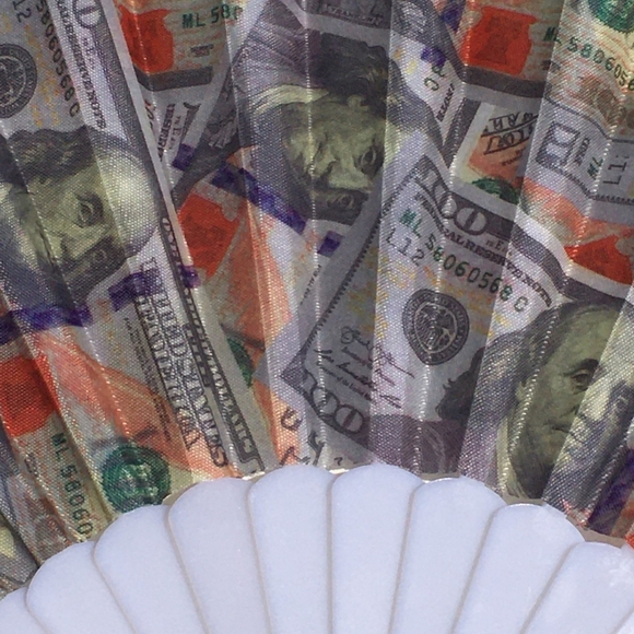 Money Fan Bank Note Foldable Green $100 Dollar Bills - Picture 3 of 5